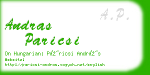 andras paricsi business card